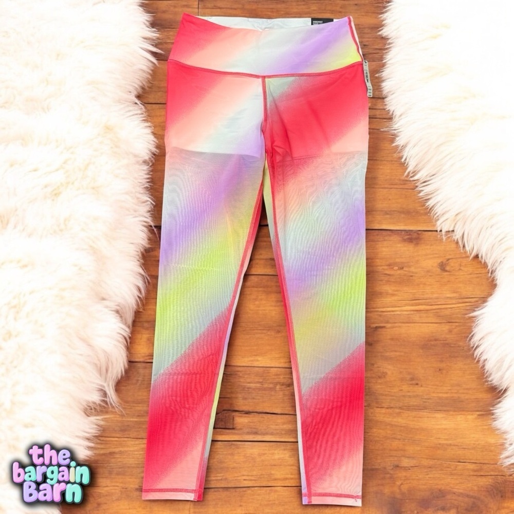 Victoria’s Secret VSX Knockout Sport NWT Sheer Rainbow Tie-Dye Athletic Leggings - Picture 2 of 6